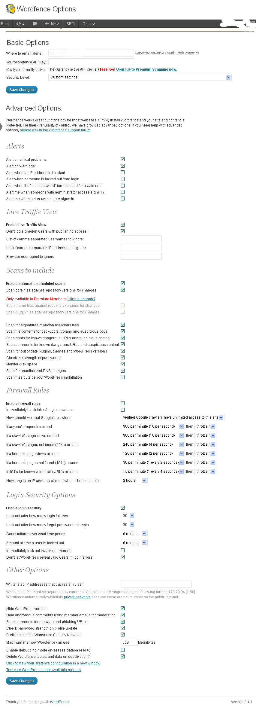 wordfence option » Wordfence: Free WordPress Anti-virus dan Firewall Security Plugin Review